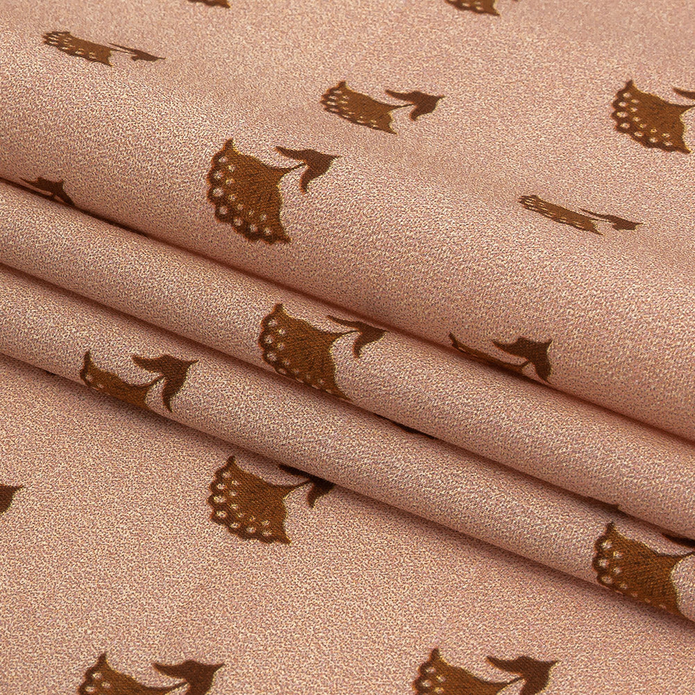 Mood Exclusive Creamcicle Fanned Florals Stretch Cotton Poplin
