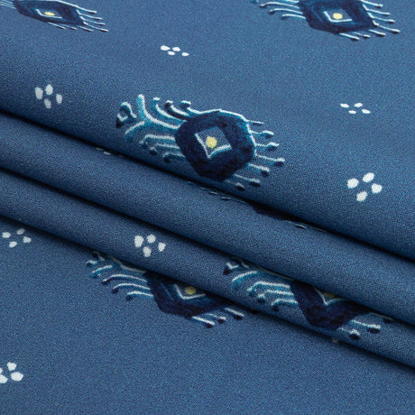 Mood Exclusive Dusty Blue Evil Eye Stretch Cotton Poplin