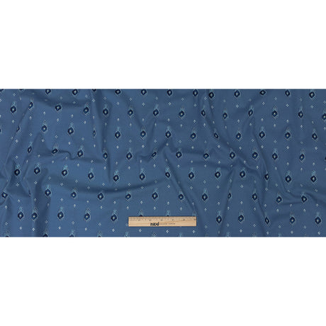 Mood Exclusive Dusty Blue Evil Eye Stretch Cotton Poplin