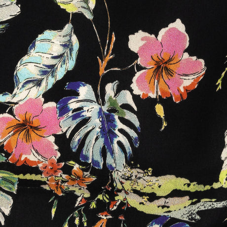 Mood Exclusive Black Hibiscus Haven Cotton Voile