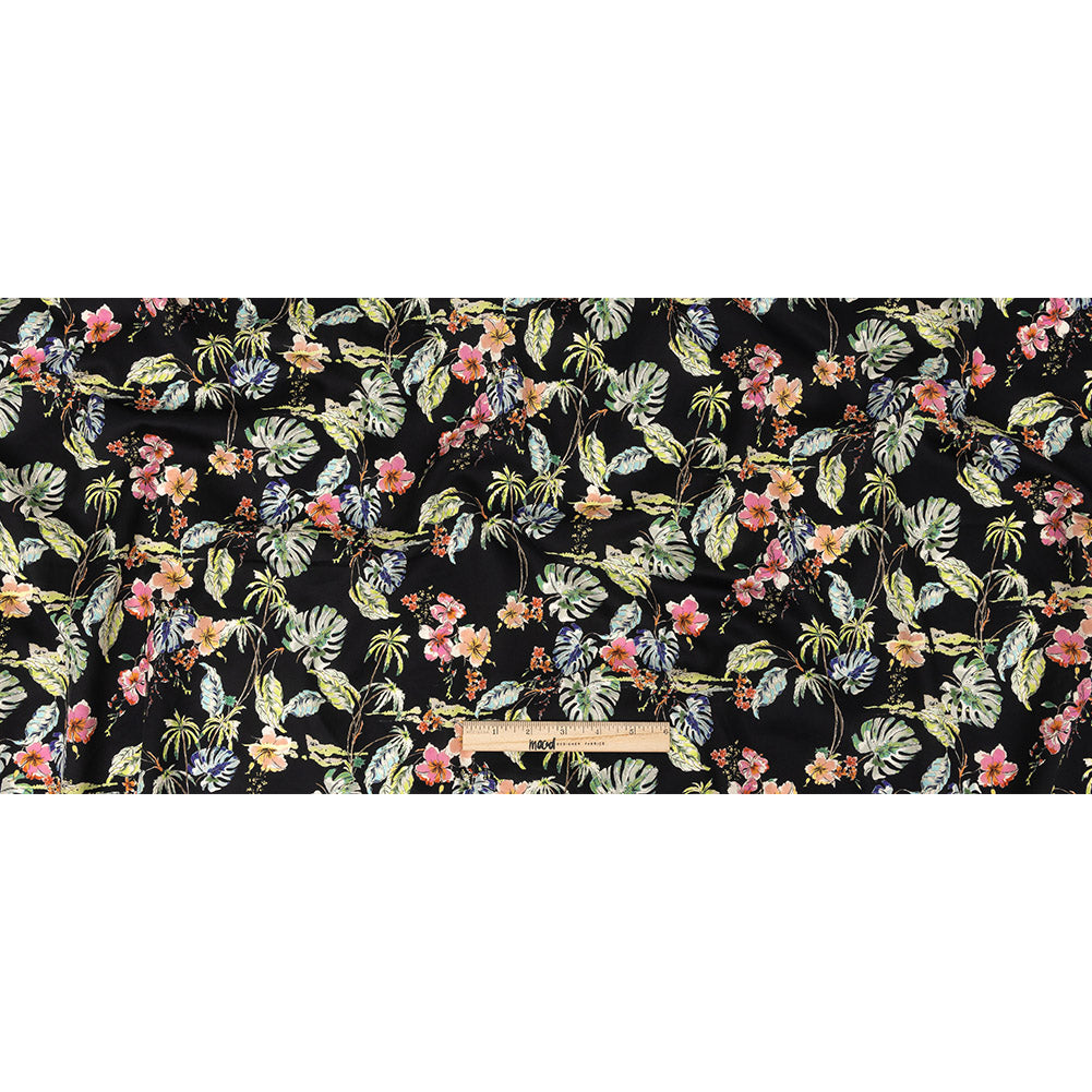 Mood Exclusive Black Hibiscus Haven Cotton Voile
