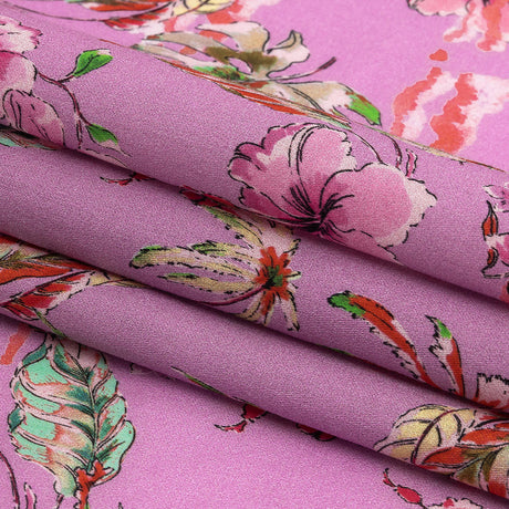 Mood Exclusive Pink Lavender Hibiscus Haven Cotton Voile