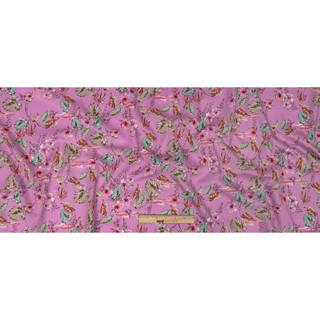 Mood Exclusive Pink Lavender Hibiscus Haven Cotton Voile