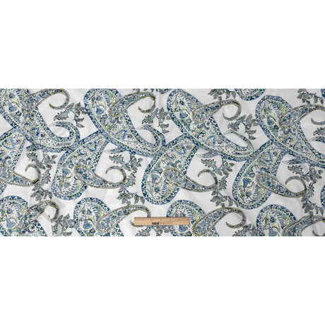 Stretch Floral Jacquard Print - Blue Paisley - Mood Exclusive Stratagem Sophistication