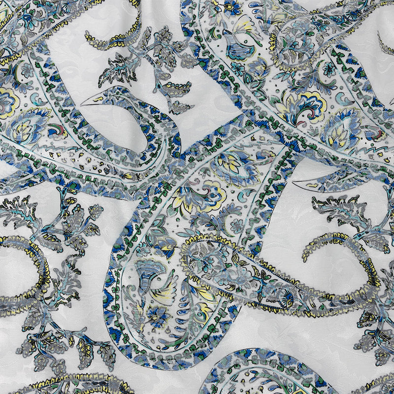 Stretch Floral Jacquard Print - Blue Paisley - Mood Exclusive Stratagem Sophistication