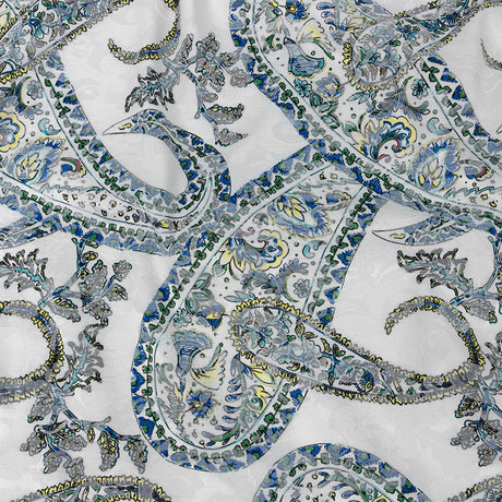 Stretch Floral Jacquard Print - Blue Paisley - Mood Exclusive Stratagem Sophistication