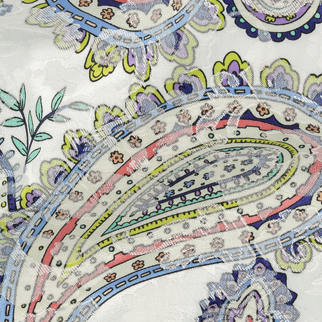 Stretch Floral Jacquard Print - Navy and White Paisley - Mood Exclusive Grandiose Gems