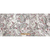 Stretch Floral Jacquard Print - Pink Parfait and White Paisley - Mood Exclusive Grandiose Gems