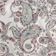 Stretch Floral Jacquard Print - Pink Parfait and White Paisley - Mood Exclusive Grandiose Gems