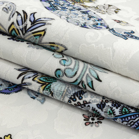 Stretch Floral Jacquard Print - Navy Paisley - Mood Exclusive Memorable Motifs