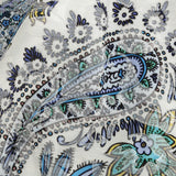 Stretch Floral Jacquard Print - Navy Paisley - Mood Exclusive Memorable Motifs