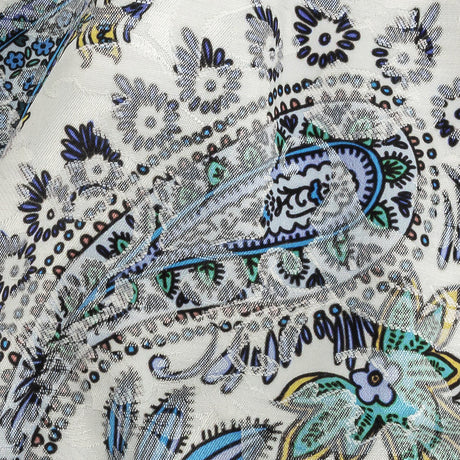 Stretch Floral Jacquard Print - Navy Paisley - Mood Exclusive Memorable Motifs