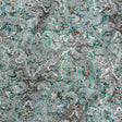 Stretch Floral Jacquard Print - Turquoise and Orange Ornate Paisley - Mood Exclusive Baroque Embellishments