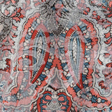 Stretch Floral Jacquard Print - Coral and Red Ornate Paisley - Mood Exclusive Baroque Embellishments