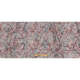 Stretch Floral Jacquard Print - Coral and Red Ornate Paisley - Mood Exclusive Baroque Embellishments