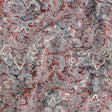 Stretch Floral Jacquard Print - Coral and Red Ornate Paisley - Mood Exclusive Baroque Embellishments