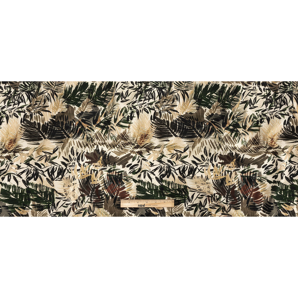 Mood Exclusive Ivory Take It or Leaf It Stretch Brushed Cotton Twill
