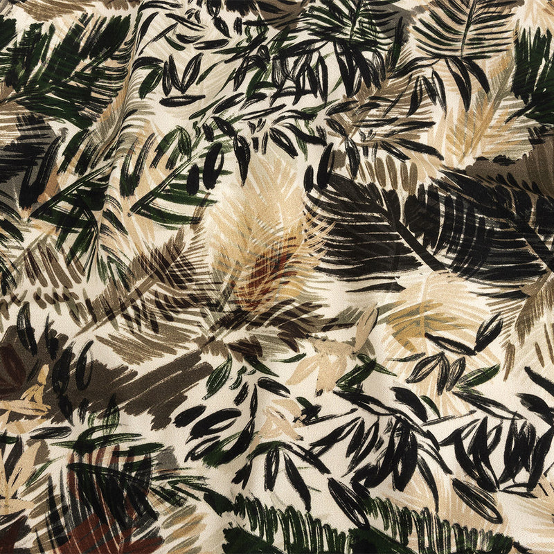 Mood Exclusive Ivory Take It or Leaf It Stretch Brushed Cotton Twill