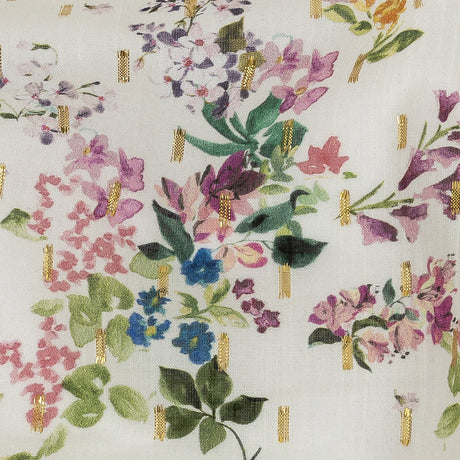 Cotton Voile Print with Metallic Dots - Off-White Floral - Mood Exclusive April Awakening