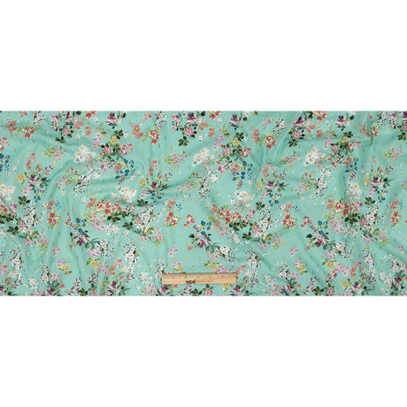 Cotton Voile Print with Metallic Dots - Seafoam Floral - Mood Exclusive April Awakening