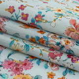 Cotton Voile Print with Metallic Dots - Baby Blue Floral - Mood Exclusive Celestial Serendipity