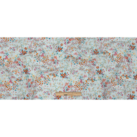 Cotton Voile Print with Metallic Dots - Baby Blue Floral - Mood Exclusive Celestial Serendipity