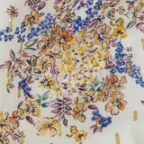 Cotton Voile Print with Metallic Dots - White and Yellow Floral - Mood Exclusive Fragrant Fields