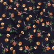 Stretch Cotton Twill Print - Midnight Navy and Orange Floral - Mood Exclusive Incandescent Waltz