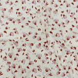Stretch Cotton Twill Print - Rust and White Dandelion Floral - Mood Exclusive Feeling Dandy