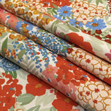 Stretch Cotton Twill Print - Tangerine Floral - Mood Exclusive Bunches o' Blooms