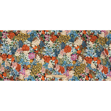 Cotton Stretch Twill Print - Black Floral - Mood Exclusive Bunches 0' Blooms