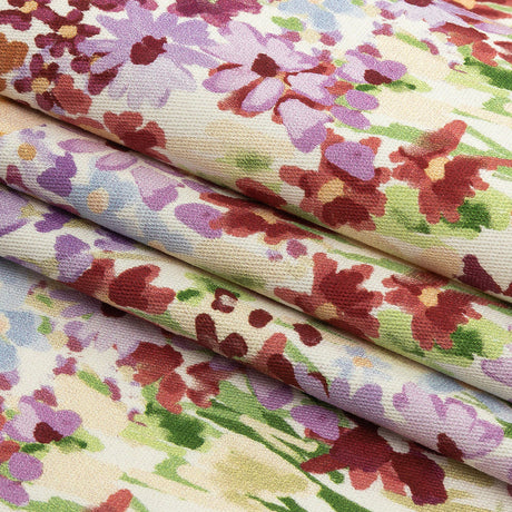 Stretch Cotton Twill Print - Off-White and Purple Floral - Mood Exclusive Wildflowers Willing