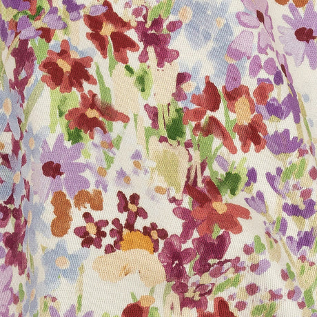 Stretch Cotton Twill Print - Off-White and Purple Floral - Mood Exclusive Wildflowers Willing