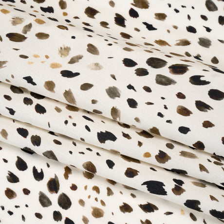 Cotton Poplin - Cream and Brown Animal Spots - Mood Exclusive Dappled Daring Print