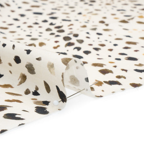 Cotton Poplin - Cream and Brown Animal Spots - Mood Exclusive Dappled Daring Print