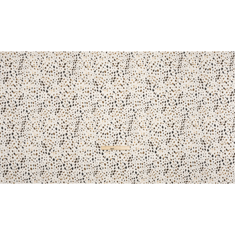 Cotton Poplin - Cream and Brown Animal Spots - Mood Exclusive Dappled Daring Print