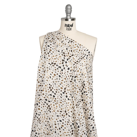 Cotton Poplin - Cream and Brown Animal Spots - Mood Exclusive Dappled Daring Print