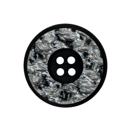 Steeple Gray and Peat 4-Hole Molded Plastic Button - 40L/25.5mm
