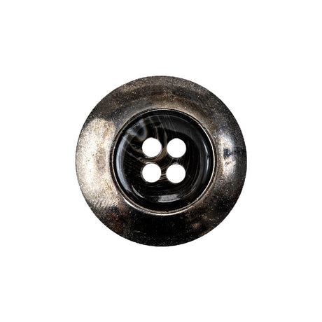 Black and Gray Swirl Gunmetal 4-Hole Set-in Button - 36L/23mm