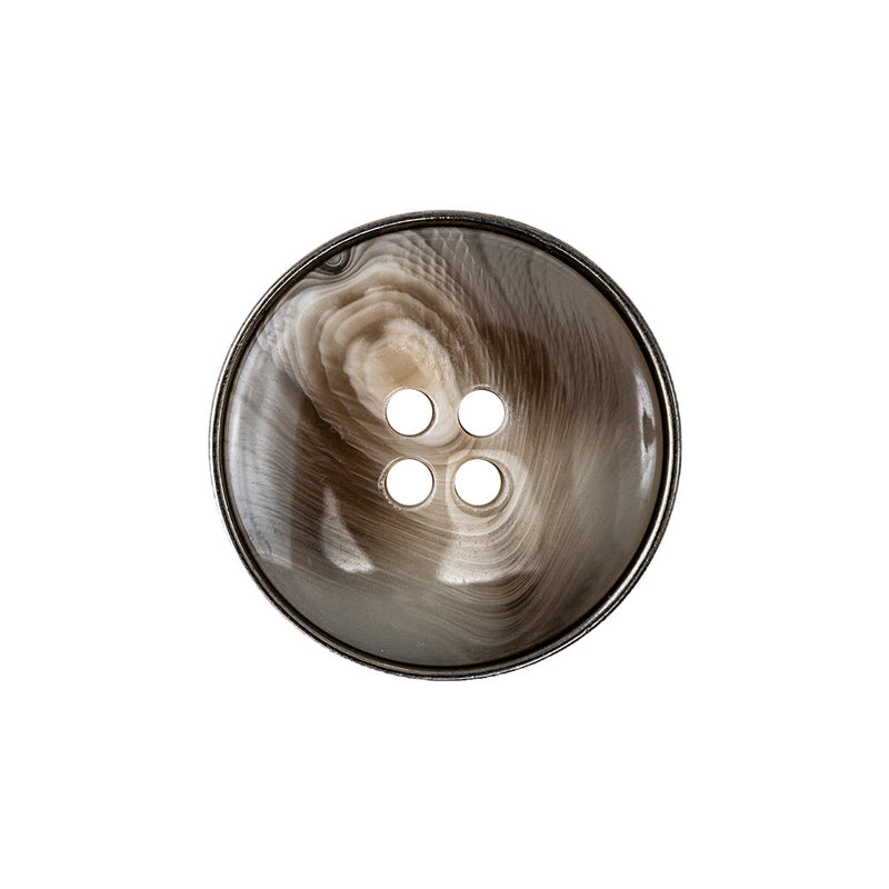 Seneca Rock and Gunmetal 4-Hole Set-in Button - 36L/23mm