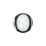 White and Gunmetal 2-Piece Faceted Shank Back Button - 30L/19mm
