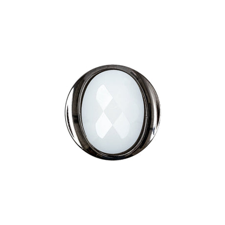 White and Gunmetal 2-Piece Faceted Shank Back Button - 30L/19mm