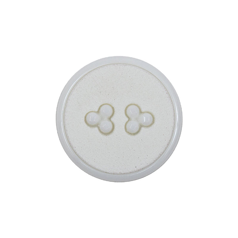 White Matte and Shiny Shank Back Plastic Button - 36L/23mm