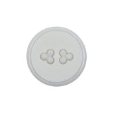 White Matte and Shiny Shank Back Plastic Button - 36L/23mm