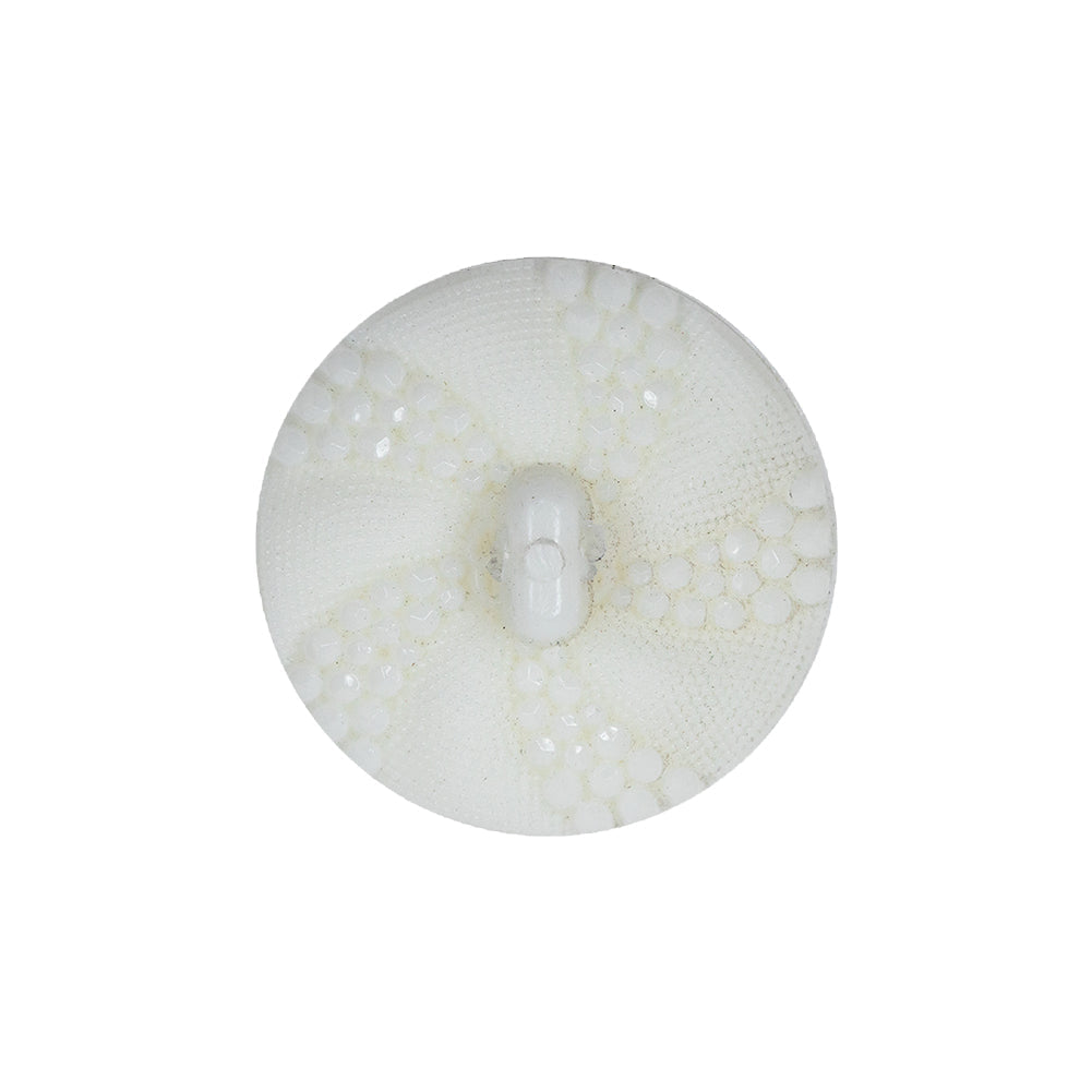 White 2-Sided Bevel Cut Shank Back Plastic Button - 36L/23mm