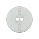 White Shiny Two-Hole Button with Matte Textured Concaving Rim - 44L/28mm