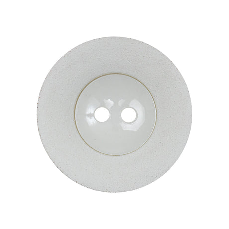 White Shiny Two-Hole Button with Matte Textured Concaving Rim - 44L/28mm