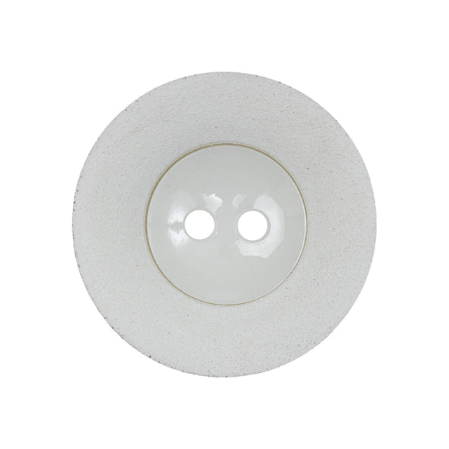 White Shiny Two-Hole Button with Matte Textured Concaving Rim - 44L/28mm