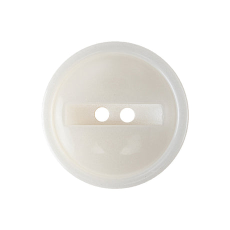 Ivory Iridescent 2-Hole Channel Style Plastic Button - 40L/25.5mm