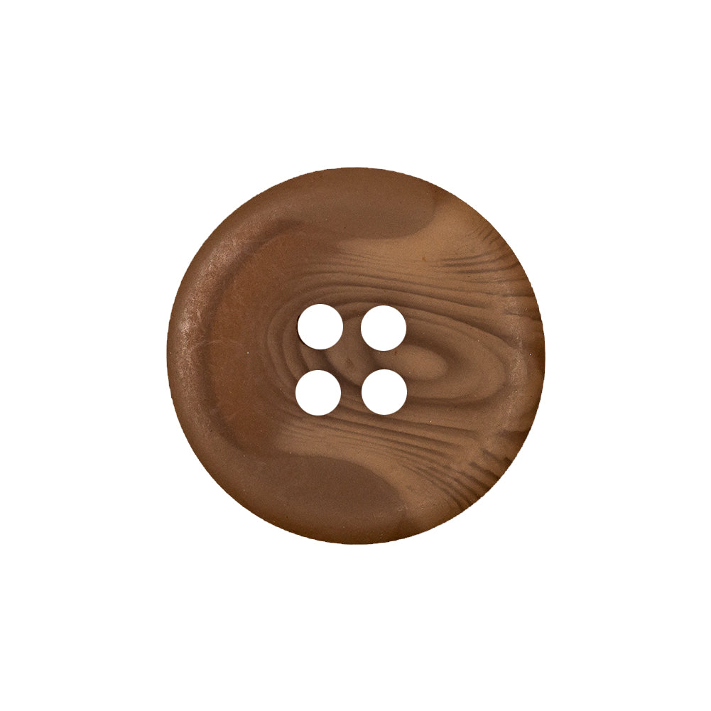 Hazel Swirled Tire Shaped Rim 4-Hole Plastic Button - 36L/23mm